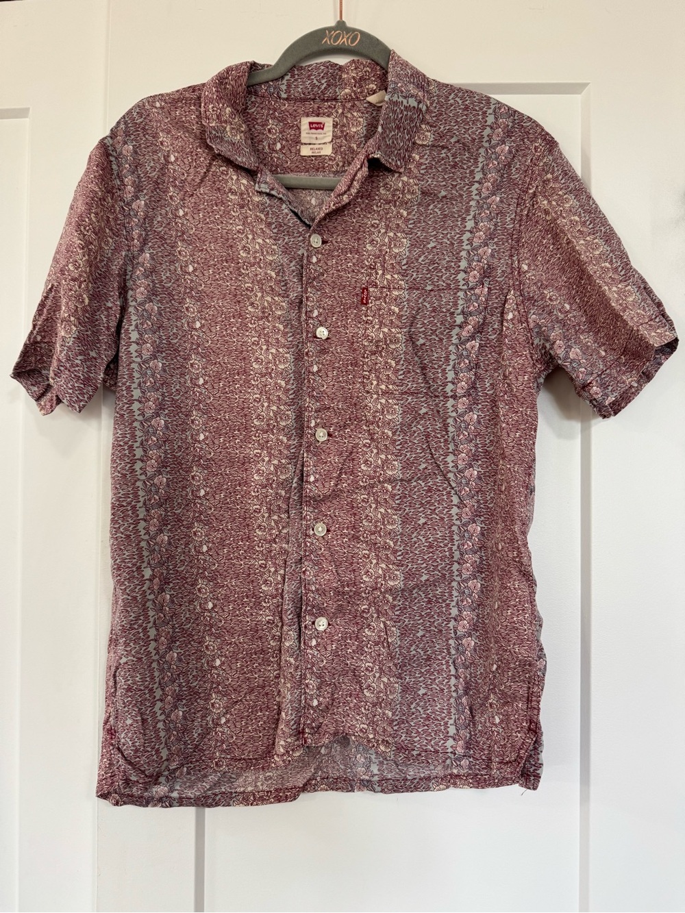 Levi's Men's Short-Sleeve Button-Up Shirt - Maroon Pattern